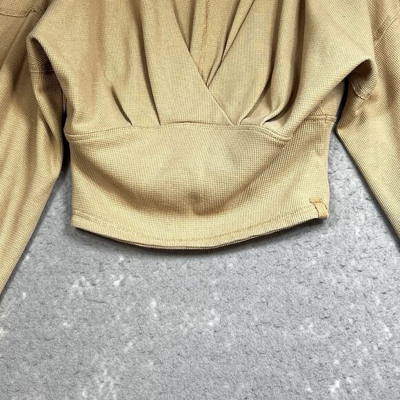 We The Free Surplice Crop Top Womens Size Small Brown All Nighter Long Sleeve - Picture 3 of 11